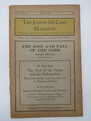 THE JOSEPH MCCABE MAGAZINE, APRIL 15, 1931, VOLUME 3, NO. 5