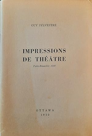 Impressions de théâtre Paris-Bruxeles 1949
