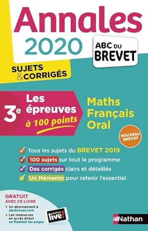 Image du vendeur pour annales ABC du brevet ; sujets et corrigs t.25 ; mathmatiques ; franais ; oral ; 3e (dition 2020) mis en vente par Chapitre.com : livres et presse ancienne