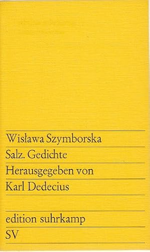 Seller image for Salz : Gedichte / Wislawa Szymborska. bertr. u. hrsg. von Karl Dedecius; edition suhrkamp ; 600 for sale by Licus Media