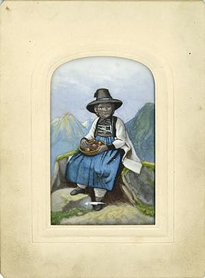 Seller image for PAINTING ON COBWEB ("GEMALDE AUF SPINNENGEWEBE"): BEING A FULL LENGTH PORTRAIT OF A WOMAN IN TRADITIONAL TYROLEAN COSTUME WITH A MOUNTAIN BACKDROP for sale by Wallace & Clark, Booksellers