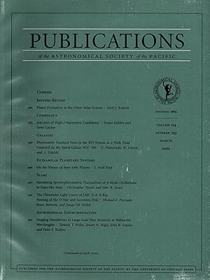 Bild des Verkufers fr Publications of the Astronomical Society of the Pacific Volume 114 Number 793 March 2002 zum Verkauf von Book Booth