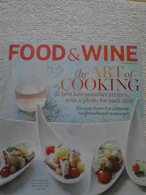 Immagine del venditore per Food & Wine [Magazine]; The Art of Cooking Issue; Vol. 34, No. 9, September 2011 [Periodical] venduto da The Librarian's Books