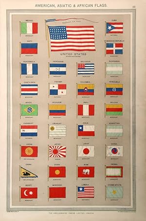 Imagen del vendedor de Flags. American, Asiatic & African. a la venta por theoldmapman