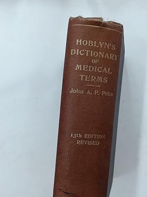 Bild des Verkufers fr Hoblyn's Dictionary of Terms Used in Medecine and the Collateral Sciences zum Verkauf von Plurabelle Books Ltd