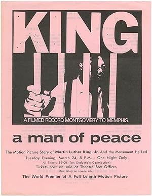 Seller image for [Flyer]: King: A Filmed Record. Montgomery to Memphis for sale by Between the Covers-Rare Books, Inc. ABAA