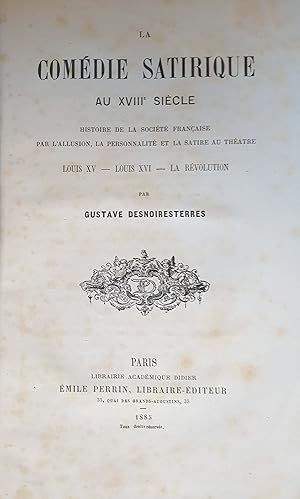 LA COMEDIE SATIRIQUE AU XVIII SIECLE