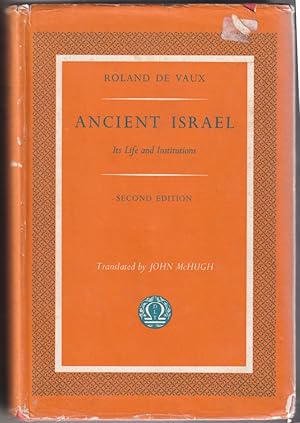 Immagine del venditore per Ancient Israel, its Life and Institutions venduto da Broadwater Books