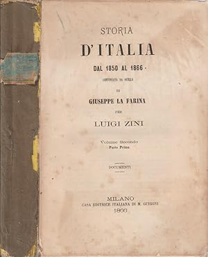 Bild des Verkufers fr Storia d'Italia vol II dal 1850 al 1866 zum Verkauf von Biblioteca di Babele