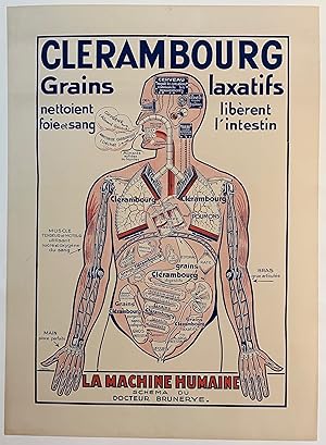 CLERAMBOURG GRAINS LAXATIFS La Machine Humaine Schema du Docteur Brunerye