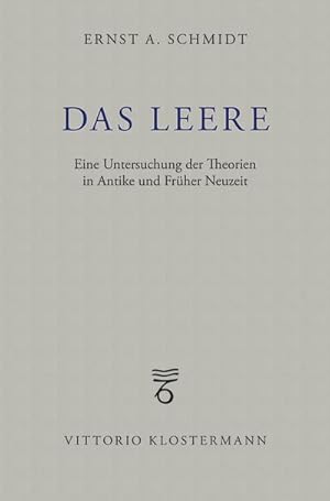 Bild des Verkufers fr Das Leere : Eine Untersuchung der Theorien in Antike und Frher Neuzeit zum Verkauf von AHA-BUCH GmbH