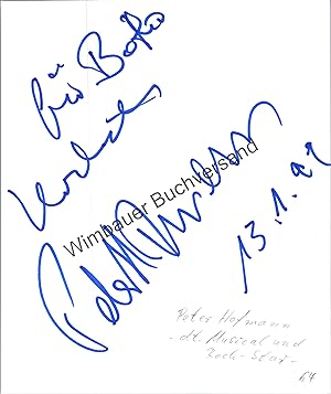 Bild des Verkufers fr Original Autogramm Peter Hofmann (1944-2010) /// Autograph signiert signed signee zum Verkauf von Antiquariat im Kaiserviertel | Wimbauer Buchversand