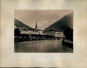 Foto um 1880, Bad Ischl in Oberösterreich, Promenade und Hotel Elisabeth - Würthle und Spinnhirn ...