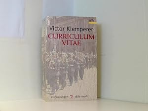 Bild des Verkufers fr Curriculum vitae: Erinnerungen 1881-1918. 2 Bnde zum Verkauf von Book Broker