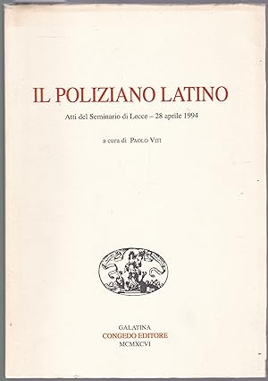 Bild des Verkufers fr Il Poliziano latino zum Verkauf von Graphem. Kunst- und Buchantiquariat