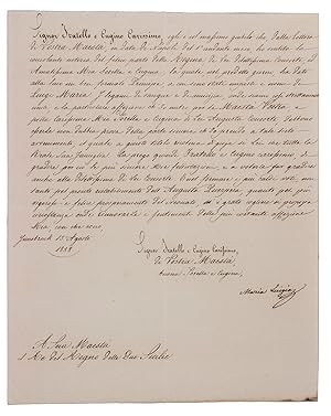 [Signed letter to Ferdinand II, king of Two Sicilies].Innsbruck, 13th August 1838. 25 x 20 cm. Si...