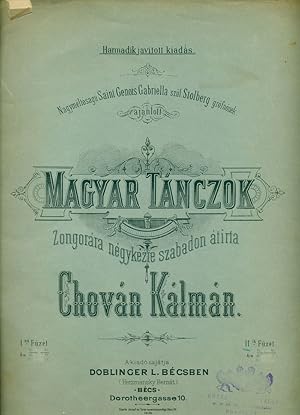 Hungarian Dances for Piano for Four Hands transcribed by Kálmán Chován. 1st and 2nd volume
