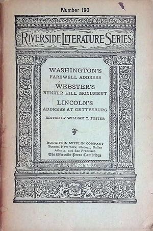 Image du vendeur pour Washington's Farewell Address (Riverside Literature #190) mis en vente par Kayleighbug Books, IOBA