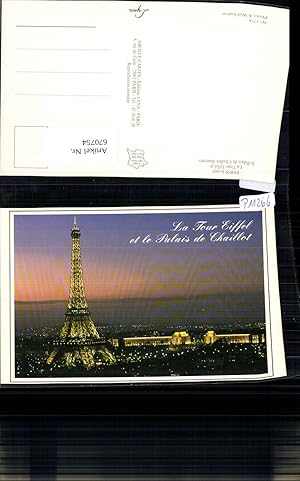 Seller image for 670754,Paris La Tour Eiffel et le Palais de Chaillot illumines Eiffelturm b. Nacht France for sale by Versandhandel Lehenbauer