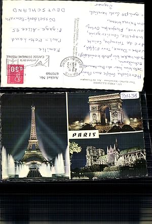 Seller image for 670760,Mehrbild Ak Paris Illumine Tour Eiffel Notre-Dame Arc de Triomphe b. Nacht France for sale by Versandhandel Lehenbauer