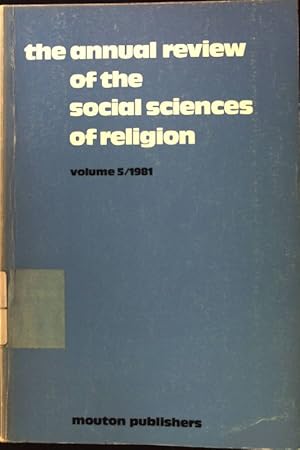 Bild des Verkufers fr Suicide, Homicide, and Religion: Durkheim Reassessed. - in: The Annual Review of the social Science of Religion; Volume 5; zum Verkauf von books4less (Versandantiquariat Petra Gros GmbH & Co. KG)