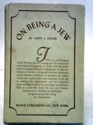 Image du vendeur pour On Being a Jew mis en vente par World of Rare Books