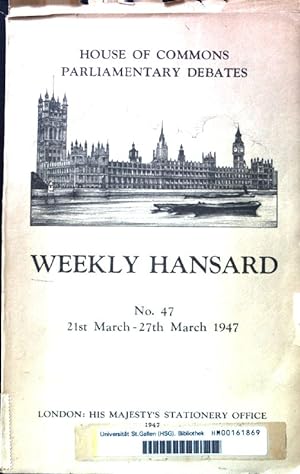 Seller image for Parliamentary Debates (Hansard). House of Commons. Official Report; Weekly Hansard; Volume 435, No. 73; for sale by books4less (Versandantiquariat Petra Gros GmbH & Co. KG)