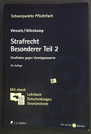 Seller image for Strafrecht, besonderer Teil 2 : Straftaten gegen Vermgenswerte. Schwerpunkte Pflichtfach. for sale by books4less (Versandantiquariat Petra Gros GmbH & Co. KG)