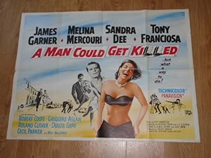 Bild des Verkufers fr A Man Could Get Killed Starring Melina Mercouri & Sandra Dee Original Quad Poster (1966) zum Verkauf von Dublin Bookbrowsers
