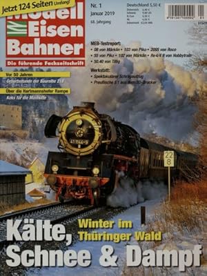 Bild des Verkufers fr MODELLEISENBAHNER. Die fhrende Fachzeitschrift. hier: Heft 1/2019 (Januar 2019): Klte, Schnee & Dampf. Winter im Thringer Wald. zum Verkauf von Versandantiquariat  Rainer Wlfel