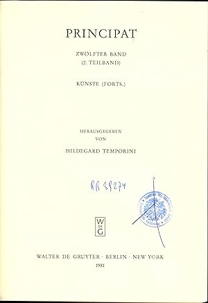 Bild des Verkufers fr Principat Band 12 / 2. Teilband Knste (Forts.) zum Verkauf von avelibro OHG