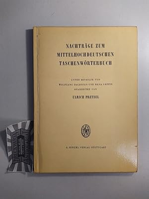 Bild des Verkufers fr Nachtrge zum mittelhochdeutschen Taschenwrterbuch. zum Verkauf von Druckwaren Antiquariat