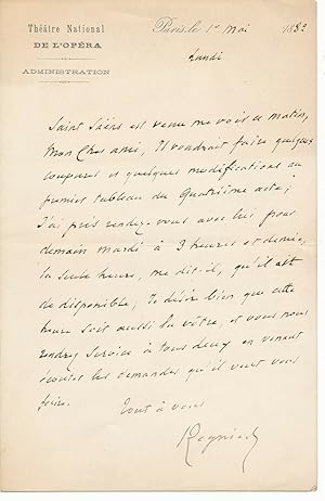 François-Joseph REGNIER Théâtre 3 lettres autographes signées Dumas Girardin.