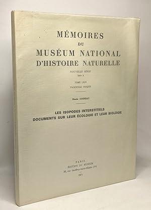 Les isopodes interstitiels documents sur leur écologie et leur biologie - TOME LXIV fascicule uni...