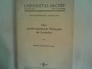 Bild des Verkufers fr ber gestaltvergleichende Philosophie der Geschichte zum Verkauf von ANTIQUARIAT FRDEBUCH Inh.Michael Simon