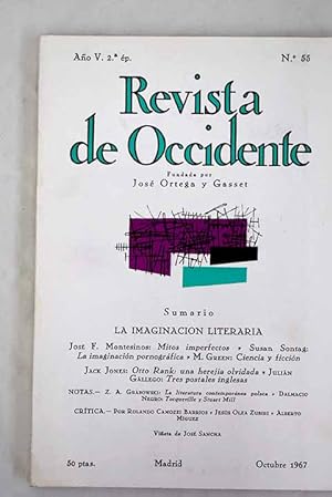 Seller image for Revista de Occidente, Ao 1967, n 55:: Mitos imperfectos; La imaginacin pornogrfica; Ciencia y ficcin; Otto Rank: Una hereja olvidada; Tres postales inglesas for sale by Alcan Libros