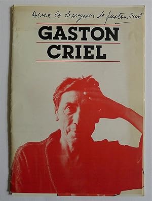 Gaston Criel. A volume of short critical texts. Inscribed by Criel.