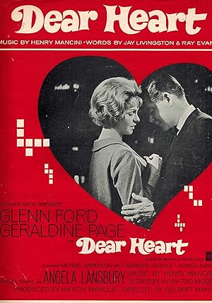 Imagen del vendedor de Dear Heart - Sheet Music - Glenn Ford and Geraldine Page Cover a la venta por ! Turtle Creek Books  !