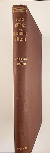 Immagine del venditore per Select Methods in Quantitative Analysis Chiefly Inorganic venduto da WellRead Books