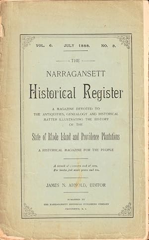 Bild des Verk�ufers f�r The Narragansett Historical Register Volume Six July 1888 Number Three zum Verkauf von Kenneth Mallory Bookseller ABAA