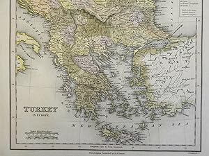 Ottoman Empire Balkan Peninsula Greece Albania Serbia Bosnia 1830 Tanner map