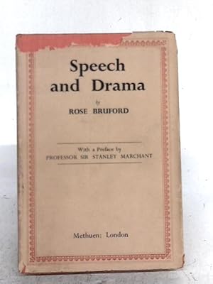 Image du vendeur pour Speech and Drama mis en vente par World of Rare Books