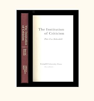 German Literary Essays, The Institution of Criticism. Scholarly Book by Peter Uwe Hohendahl. Tran...
