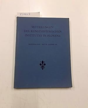 Bild des Verkufers fr Mitteilungen des kunsthistorischen Institutes in Florenz zum Verkauf von Versand-Antiquariat Konrad von Agris e.K.