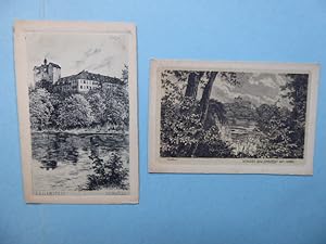 Ansichtskarte: Ballenstedt Schloss. Postkarte. Original-Radierung - Handpressen-Kupferdruck.