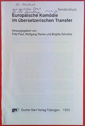 Seller image for Europische Komdie im bersetzerischen Transfer. Sonderdruck for sale by biblion2