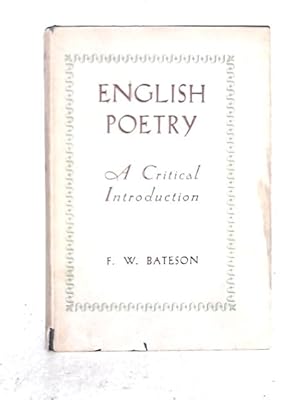Seller image for English Poetry; A Critical Introduction for sale by World of Rare Books