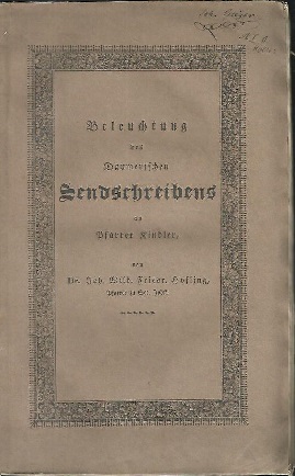 Beleuchtung des Daumerischen Sendschreibens an Pfarrer Kindler mit besonderer Rücksichtnahme auf ...