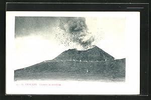 Ansichtskarte Il Vesuvio, Cratere in eruzione, Ausbruch des Vulkans Vesuv