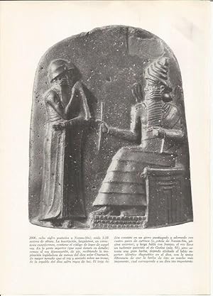 Seller image for LAMINA HISTORIA 26172: Parte superior de la estela del Codigo de Hammurabi for sale by EL BOLETIN